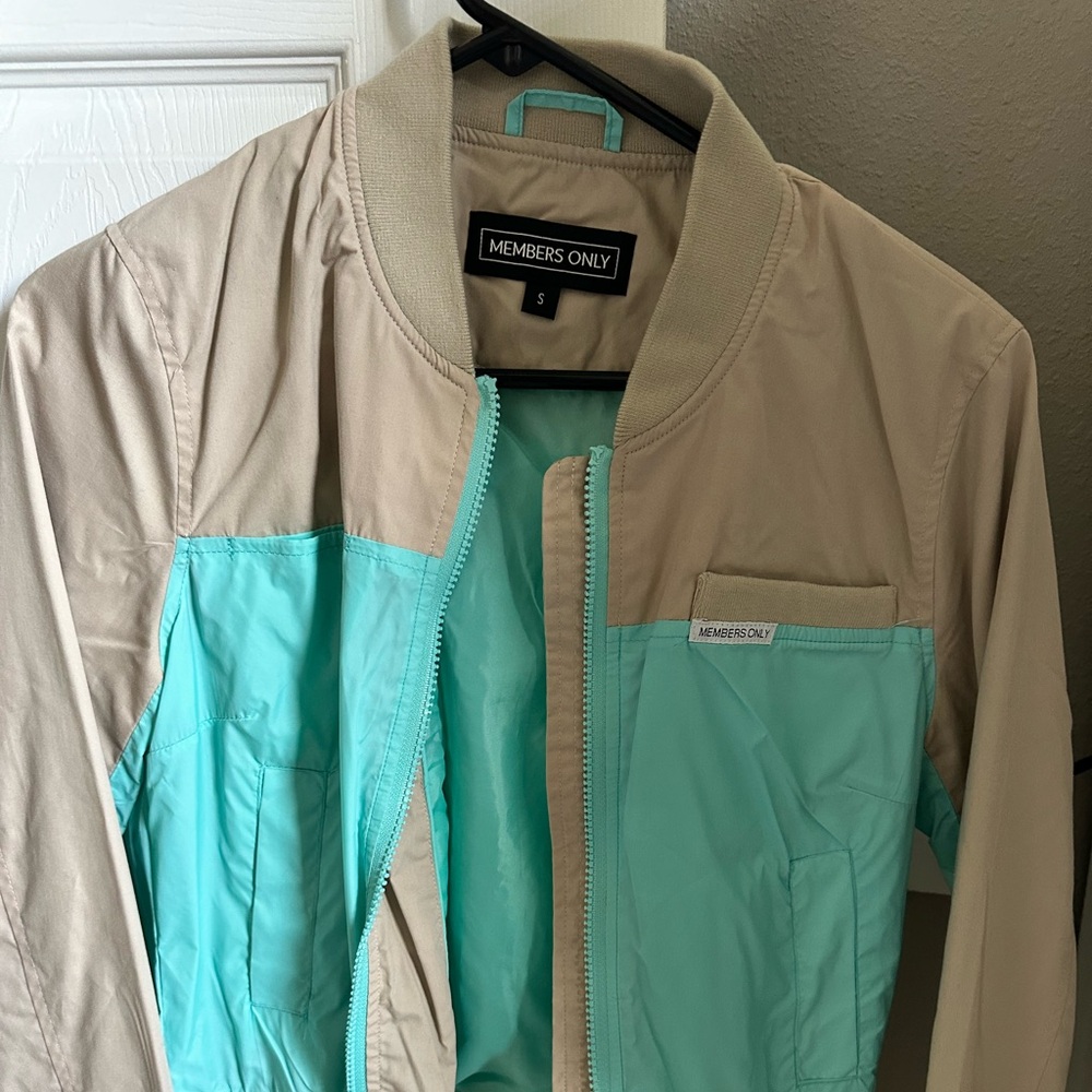 Members Only Tan and Blue Jacket